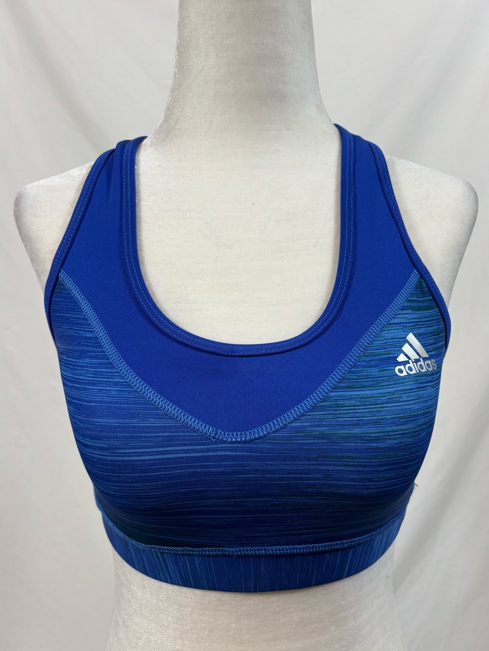 Adidas Techfit Climalite Blue Space Dye Racerback Sports Bra Women’s S Workout